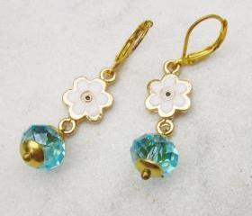  Daisy earrings evil eye blue crystal earrings romantic and cute